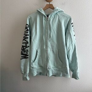 Stussy Worldwide Sleeves Full Zip Hoodie *FLAW*
